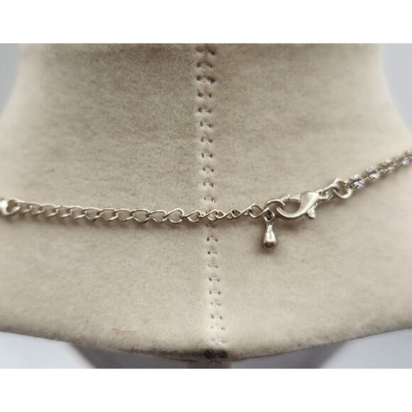Rhinestone Draped Necklace - Adjustable 14"-16" - Picture 3 of 4